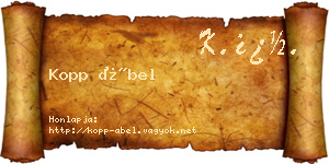 Kopp Ábel névjegykártya