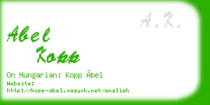abel kopp business card